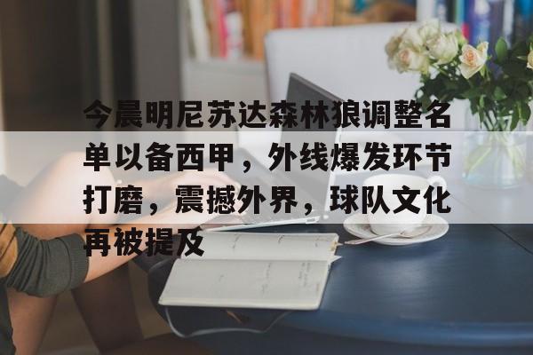 九游游戏平台-今晨明尼苏达森林狼调整名单以备西甲，外线爆发环节打磨，震撼外界，球队文化再被提及的简单介绍